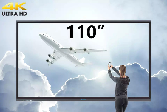 Layar 110 inci 4K Smart Flat Panel Layar Sentuh Papan Interaktif