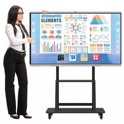 Papan Tulis Elektronik Layar Sentuh Layar Sentuh Interaktif 4K 98 Inci